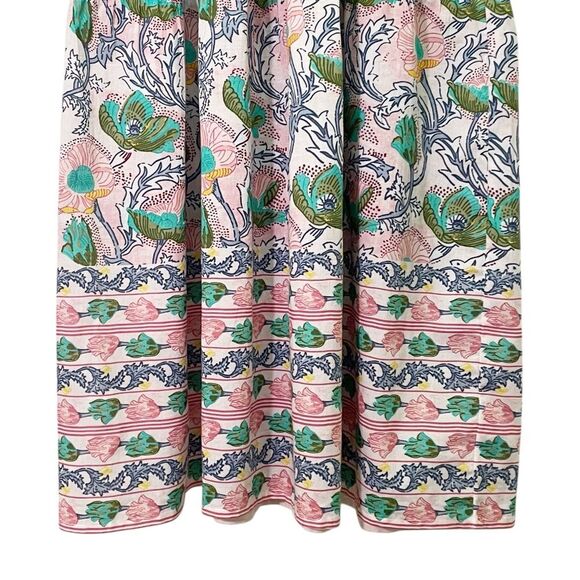 NWT Bindu Anika Dress Pink Multi Floral Ruffle Sleeve Maxi Boho Resort Sz Medium - Picture 9 of 15